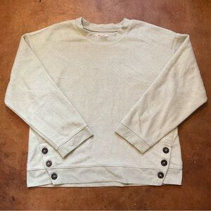 Madewell Mint Green Fleece Boxy Crewneck w Buttoned Details A7